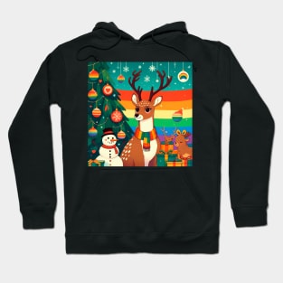 Queer deer, christmas tree with gift Hoodie